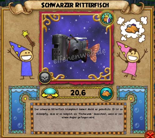 Schwarzer Ritterfisch schwarzer Ritterfisch