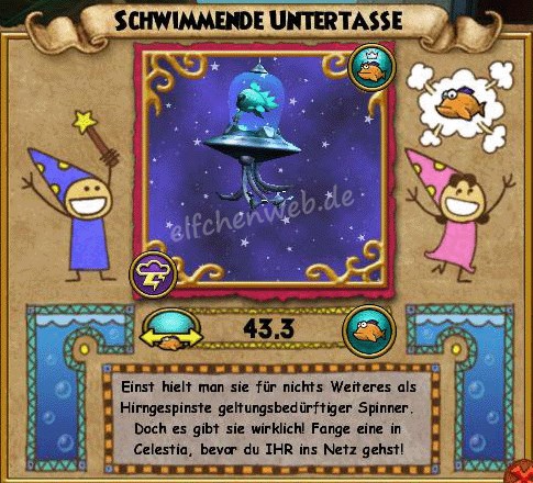 Schwimmende Untertasse schwimmende Untertasse